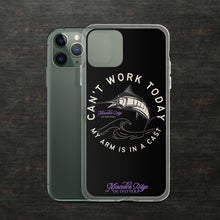 Load image into Gallery viewer, Can't Work Today My Arm is In a Cast Clear Case for iPhone® (Black)