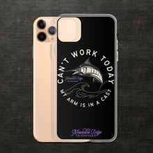 Load image into Gallery viewer, Can't Work Today My Arm is In a Cast Clear Case for iPhone® (Black)