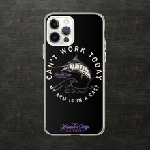 Load image into Gallery viewer, Can't Work Today My Arm is In a Cast Clear Case for iPhone® (Black)