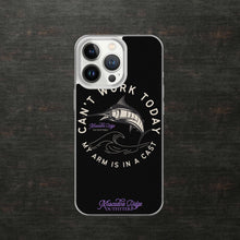 Load image into Gallery viewer, Can't Work Today My Arm is In a Cast Clear Case for iPhone® (Black)