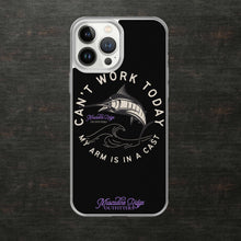 Load image into Gallery viewer, Can't Work Today My Arm is In a Cast Clear Case for iPhone® (Black)