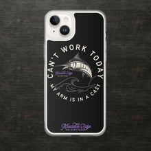 Load image into Gallery viewer, Can't Work Today My Arm is In a Cast Clear Case for iPhone® (Black)