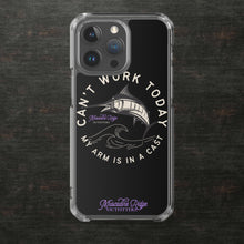 Load image into Gallery viewer, Can't Work Today My Arm is In a Cast Clear Case for iPhone® (Black)