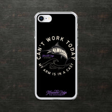 Load image into Gallery viewer, Can't Work Today My Arm is In a Cast Clear Case for iPhone® (Black)