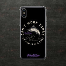 Load image into Gallery viewer, Can't Work Today My Arm is In a Cast Clear Case for iPhone® (Black)