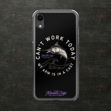 Load image into Gallery viewer, Can't Work Today My Arm is In a Cast Clear Case for iPhone® (Black)