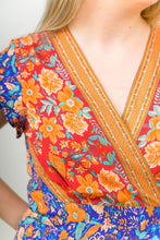 Load image into Gallery viewer, Our Free Spirit Floral Print Tiered Mini Dress is the Ideal Boho Piece. Pair this dress with some booties and a hat for the perfect Fall outfit.