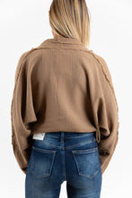 Load image into Gallery viewer, Mornings In The Hamptons Tie Front Top (Taupe)