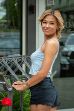 Load image into Gallery viewer, Let's Be Friends Double Strap Crop Top (Smoke Blue)