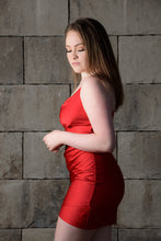 Load image into Gallery viewer, Be Mine Ruched Mini Dress (Red)