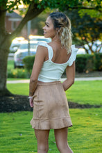 Load image into Gallery viewer, The perfect fall piece for a pumpkin patch! We love the idea of pairing this skirt with a cream bodysuit and some tan thigh high boots! All you need is a PSL and your fall ready!