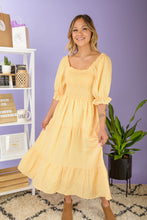 Load image into Gallery viewer, Don't Miss out on the ideal Spring dress! This is the dress that every girl dreams of with is Gingham Pattern, tie detail, Smocked Back Panel, and Pockets!