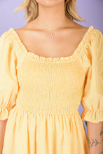 Load image into Gallery viewer, Don't Miss out on the ideal Spring dress! This is the dress that every girl dreams of with is Gingham Pattern, tie detail, Smocked Back Panel, and Pockets!