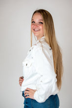 Load image into Gallery viewer, You will fall head over heels for our 'Daring Desires' distressed denim jacket! Complete any look with our oversized jacket that is sure to keep you warm and stylish! You won't want to miss out on this closet staple piece!