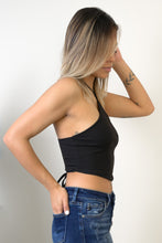 Load image into Gallery viewer, Basics Don't have to be so basic with our Asymmetrical Giving Notice Crop Top! You won't want to miss on this closet staple that's sure to elevate any outfit!