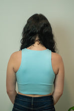 Load image into Gallery viewer, This Halter Neck Stretch Knit Racerback Crop Top is a must have item because you'll wear it with everything!