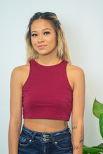Load image into Gallery viewer, This Halter Neck Stretch Knit Racerback Crop Top is a must have item because you'll wear it with everything!