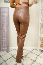 Load image into Gallery viewer, Staying Trendy Faux Leather Flare Pants (Brown)