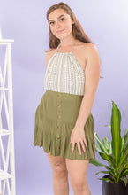 Load image into Gallery viewer, The Perfect skirt to keep you cool in the hot summer heat! You won't want to miss out on our Wandering Soul mini Skirt! Pair our Wandering Soul Skirt with Our Between The Lines Crop Top For the Perfect Boho Fit'.