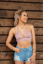Load image into Gallery viewer, Add a little spice in your closet with our Single's Season Wrap Around Satin Crop! Perfect for a flirty date or night on the town add a mini skirt and some wedges for the complete look!