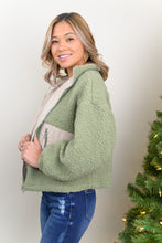 Load image into Gallery viewer, Our Feeling Just Right Teddy Jacket is the perfect piece for sweater weather! This jacket is great quality and features a unique corduroy detail on the pocket and inside the zipper. It's also cropped in length to flatter your figure, but longer than your high waisted jeans! You won't want to miss out on this Piece!