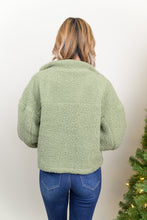 Load image into Gallery viewer, Our Feeling Just Right Teddy Jacket is the perfect piece for sweater weather! This jacket is great quality and features a unique corduroy detail on the pocket and inside the zipper. It's also cropped in length to flatter your figure, but longer than your high waisted jeans! You won't want to miss out on this Piece!
