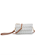 Load image into Gallery viewer, Strut Your Stuff Diamond Embroidered Crossbody Clutch (Light Grey)
