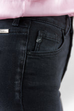 Load image into Gallery viewer, The Trouble Maker Kan Cans are the Perfect Pair of Black denim every girl's closet needs! With its flattering high rise cut, and flare leg you are sure to look stunning wherever you go!