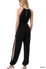 Load image into Gallery viewer, Aspire to Inspire Slit Jumpsuit (Black)
