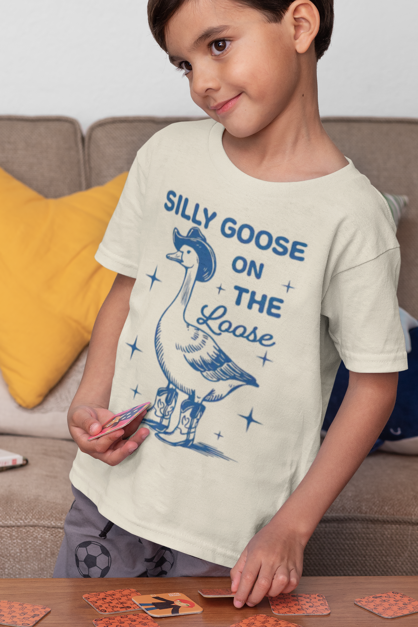 Silly Goose on the Loose Toddler Tee (Tan)