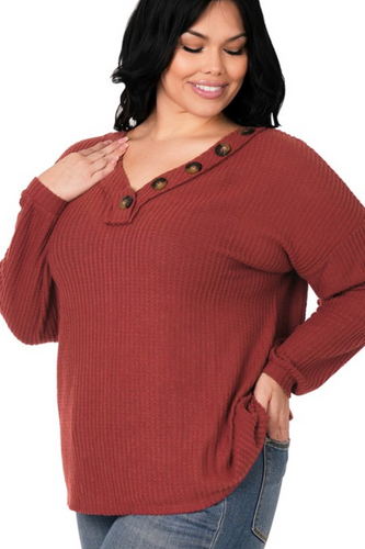 Our Half of My Heart Sweater Top is the perfect light weight sweater to have for any transitional season. The neutral color, makes this top easy to style with anything. The options are truly endless with our Half of My Heart Long Sleeve Waffle Knit Sweater Top!