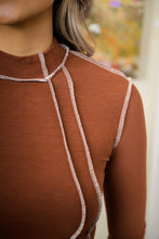 Load image into Gallery viewer, Match My Energy Raw Stitch Mesh Sleeve Crop (Mocha)
