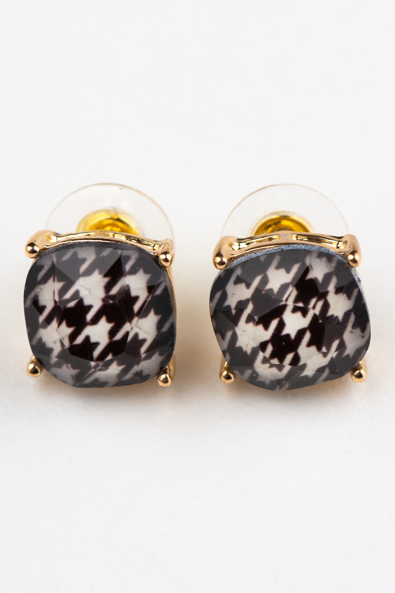 Small Moments Houndstooth Stud Earrings (Black/White)