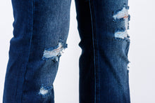 Load image into Gallery viewer, These pair of Fire&#39;t Up Kan Cans are the perfect pair of jeans for the girls that like a little sass! With Bootcut &quot;flare&quot; pants coming back, this is the perfect pair! The dark wash is slimming and the distressing give the perfect amount of edge. You won&#39;t wanna miss out on these!
