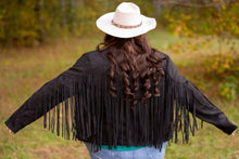 Load image into Gallery viewer, Looking for Boho or Western this Jacket has your Covered! Dress it up with a mini dress and some heels or pair it with a bright red top and some black denim; either way you are sure to have heads turning in our &#39;Fringe Fanatic&#39; Jacket!
