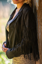 Load image into Gallery viewer, Looking for Boho or Western this Jacket has your Covered! Dress it up with a mini dress and some heels or pair it with a bright red top and some black denim; either way you are sure to have heads turning in our &#39;Fringe Fanatic&#39; Jacket!
