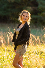 Load image into Gallery viewer, Looking for Boho or Western this Jacket has your Covered! Dress it up with a mini dress and some heels or pair it with a bright red top and some black denim; either way you are sure to have heads turning in our &#39;Fringe Fanatic&#39; Jacket!
