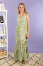 Load image into Gallery viewer, Talk about the ideal vacation dress! You will look like a beach babe in our Ocean Sunset Halter Neck. Pair this statement piece with some nude sandals for a classic look. You won&#39;t want to miss out on the ideal Summer Dress!
