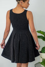 Load image into Gallery viewer, The perfect holiday dress for any ocassion. You will be sure to fall in love with its metalic details, A-line cut, and stretchy fabric! Look cute and feel comfortable in our Picutre Perfect Dress! 
