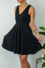 Load image into Gallery viewer, The perfect holiday dress for any ocassion. You will be sure to fall in love with its metalic details, A-line cut, and stretchy fabric! Look cute and feel comfortable in our Picutre Perfect Dress! 
