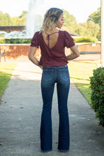 Load image into Gallery viewer, You&#39;re sure to love this wine colored baby doll top! There are so many dainty details to love! Match this top with a pair of black skinny jeans and black booties for an edgy look that is sure to turn heads!
