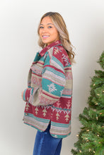 Load image into Gallery viewer, If Boho and Western Could Create a Perfect Combination, Our Aztec Nights Shacket would give all the Vibes! With its Thick Material to keep you warm those winter nights and multi-colored print, we are sure this piece will become your new closet winter staple! 
