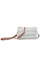 Load image into Gallery viewer, Strut Your Stuff Diamond Embroidered Crossbody Clutch (Light Grey)
